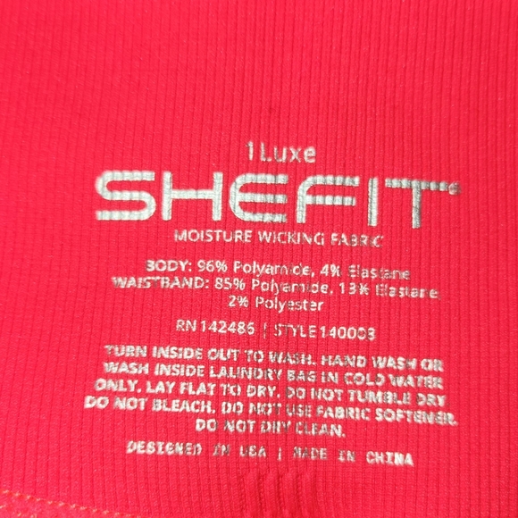 SHEFIT - Seamless Ribbed Shorts with Ruched Bum - Coral - Size 1 Luxe - Picture 3 of 5